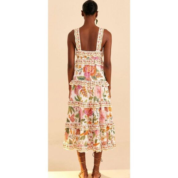 Farm Rio Off-White Macaw Bloom Midi Dress – NWT Size Medium – SOLD OUT ONLINE - Picture 7 of 16